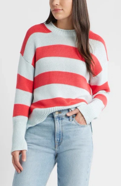 Caslonr Caslon(r) Stripe Roll Neck Cotton Sweater In Multi