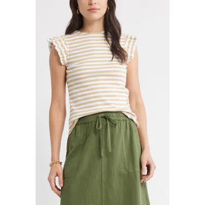 Caslonr Caslon(r) Stripe Ruffled Knit Top In Multi