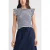 Caslonr Caslon(r) Stripe Ruffled Knit Top In Multi
