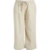 Caslonr Caslon(r) Stripe Tie Waist Wide Leg Linen Blend Pants In Flax