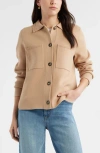 Caslonr Caslon(r) Sweater Shirt Jacket In Brown