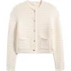 Caslonr Caslon(r) Textured Pima Cotton Cardigan In Ivory Pristine