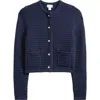 Caslonr Caslon(r) Textured Pima Cotton Cardigan In Navy Blazer