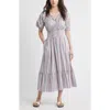 Caslonr Caslon(r) Tie Front Linen Blend Maxi Sundress