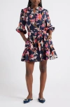 Caslonr Caslon(r) Tie Neck Tiered Dress In Multi