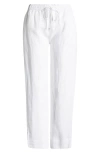 Caslonr Caslon(r) Tie Waist Taper Linen Pants In White