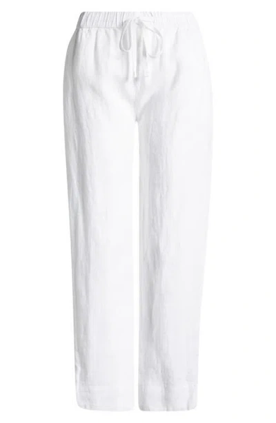 Caslonr Caslon(r) Tie Waist Taper Linen Pants In White