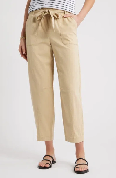 Caslonr Caslon(r) Tie Waist Tapered Leg Utility Pants In Neutral