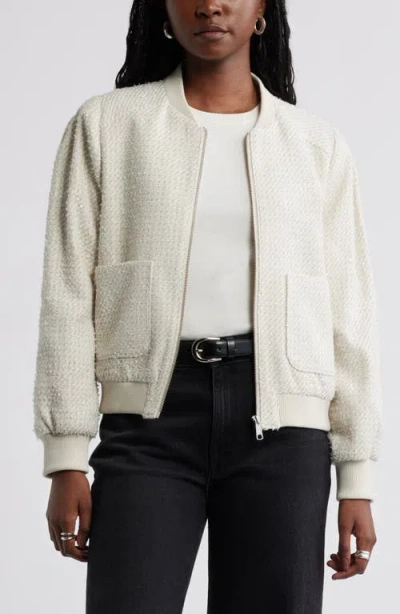 Caslonr Caslon(r) Tweed Bomber Jacket In Ivory Pristine