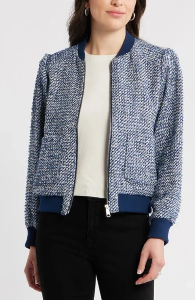 Caslonr Caslon(r) Tweed Bomber Jacket In Navy Still