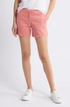 Caslonr Caslon(r) Twill Shorts In Coral Rose Tea