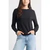 Caslonr Caslon(r) Twist Crewneck Long Sleeve T-shirt In Black