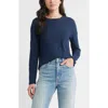 Caslonr Caslon(r) Twist Crewneck Long Sleeve T-shirt In Blue