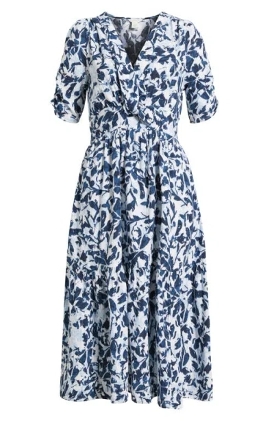 Caslonr Caslon(r) Twist Detail Gauze Midi Dress In Blue