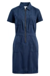 Caslonr Caslon(r) Utility Short Sleeve Zip Front Shirtdress In Navy Blazer
