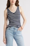 Caslonr Caslon(r) V-neck Cotton Blend Tank Top