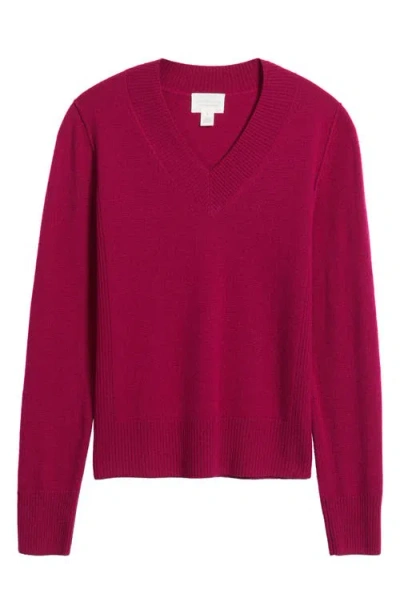 CASLONR CASLON(R) V-NECK WOOL & CASHMERE SWEATER