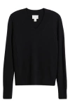 Caslonr Caslon(r) V-neck Wool & Cashmere Sweater In Black
