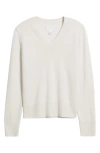 Caslonr Caslon(r) V-neck Wool & Cashmere Sweater In White