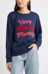 Caslonr Caslon(r) Very Merry Merry Crewneck Sweatshirt In Blue