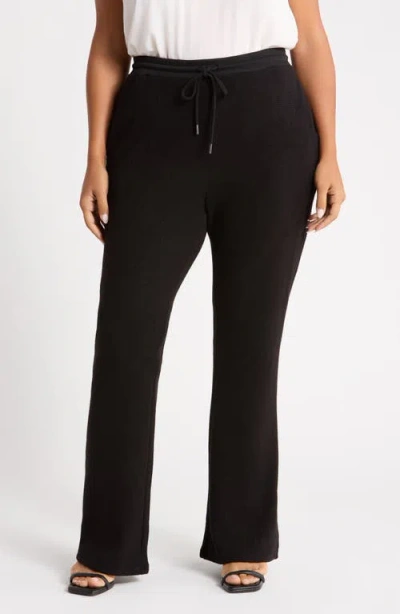 Caslonr Caslon(r) Waffle Knit Flare Leg Pants In Black