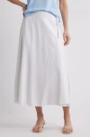 Caslonr Caslon(r) Waist Tie Linen Blend Skirt