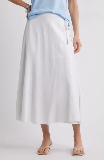 Caslonr Caslon(r) Waist Tie Linen Blend Skirt