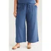 Caslonr Caslon(r) Wide Leg Crop Cotton Gauze Pants