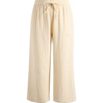 Caslonr Caslon(r) Wide Leg Crop Cotton Gauze Pants