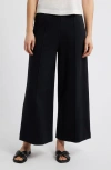 Caslonr Caslon(r) Wide Leg Crop Ponte Pants In Black