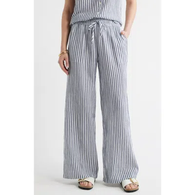 Caslonr Caslon(r) Wide Leg Linen Blend Pants In Blue