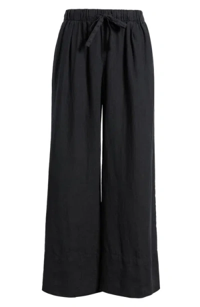 Caslonr Caslon(r) Wide Leg Linen Pants In Black
