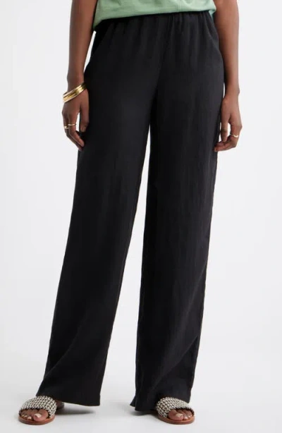 Caslonr Caslon(r) Wide Leg Linen Pants In Black