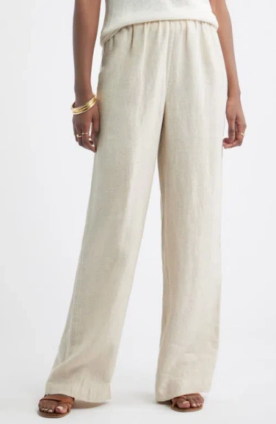 Caslonr Caslon(r) Wide Leg Linen Pants In Neutral