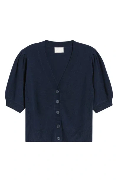 Caslonr Caslon(r) Wool & Cashmere Puff Sleeve Cardigan In Blue