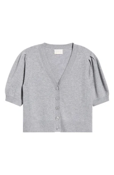 Caslonr Caslon(r) Wool & Cashmere Puff Sleeve Cardigan In Gray