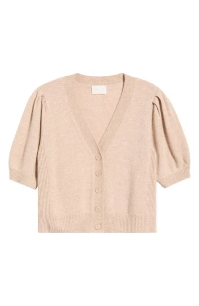 Caslonr Caslon(r) Wool & Cashmere Puff Sleeve Cardigan In Neutral