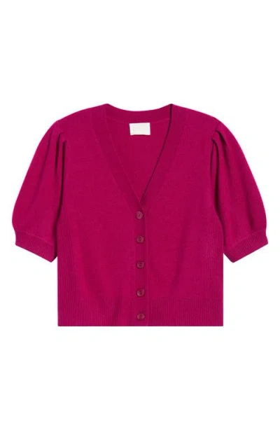 Caslonr Caslon(r) Wool & Cashmere Puff Sleeve Cardigan In Pink