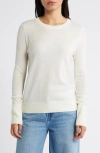 Caslonr Caslon(r) Merino Wool Blend Crewneck Sweater In Ivory Pristine