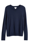 Caslonr Caslon(r) Merino Wool Blend Crewneck Sweater In Navy Blazer