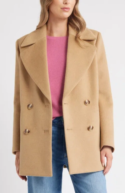 Caslonr Caslon(r) Wool Blend Peacoat In Brown