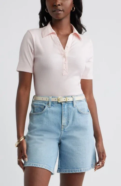 Caslonr Caslon(r) Woven Placket Knit Polo