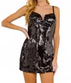 Cason Couture The Esme Sequin Mini Dress In Black