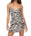 Cason Couture The Fancy Zebra Mini Dress In Black & White