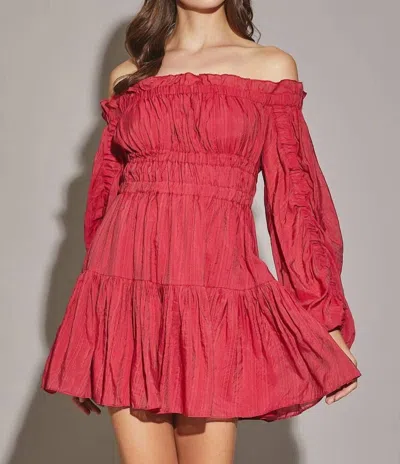 Cason Couture The Gianna Red Off The Shoulder Mini Dress