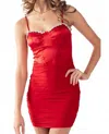 Cason Couture The Ruby Satin Bustier Bodycon Mini Dres In Red