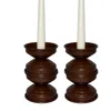Caspal Brown Gift Set Large Chocolate Matte Candlesticks – Handmade Italian Design In Brown
