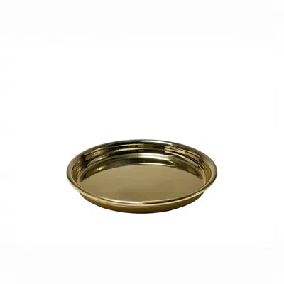 Caspal Gold Polished Brass Coaster Or Side Plate - Italian Design