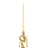 Caspal Gold Small Moiré Brass Candleholder – Handcrafted In Italy In Gold