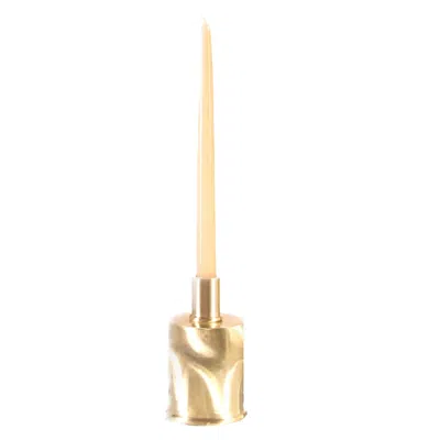 Caspal Gold Small Moiré Brass Candleholder – Handcrafted In Italy
